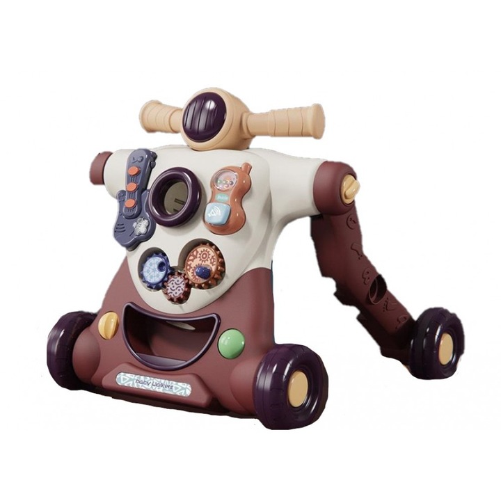 Premergator, 3 in 1, functie si de antemergator ride-on si trotineta, muzical, Bubu-Still, bej