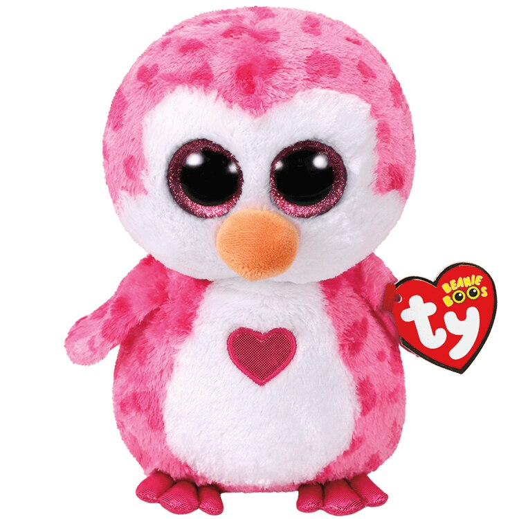 Jucarie de plus Ty, pinguinul roz Juliet, 24 cm