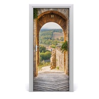 Stickere decorative, Tulup, Autocolante pentru usi, model usa autoadeziv Toscana Italia, 95x205 cm