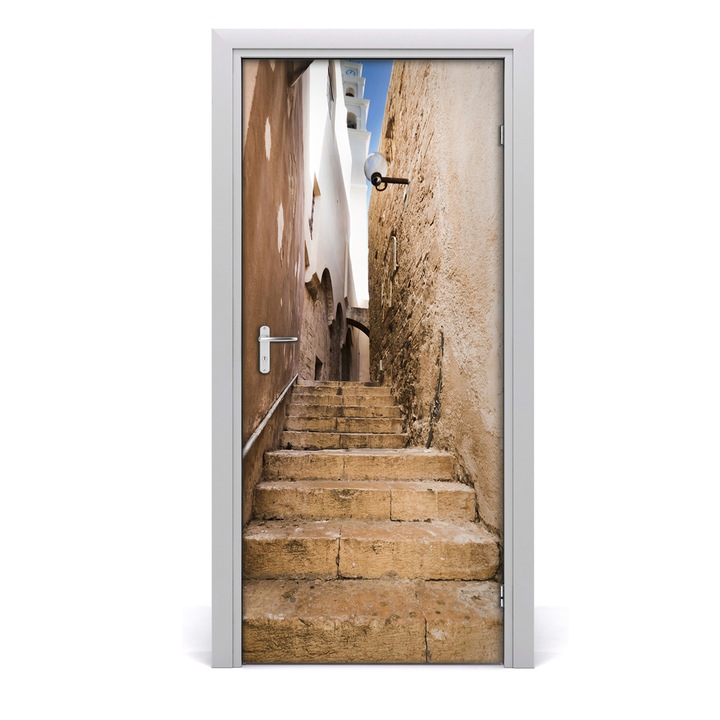 Stickere decorative. Tulup. Autocolante pentru usi. model usa autoadeziv Strazi Israel. 95x205 cm