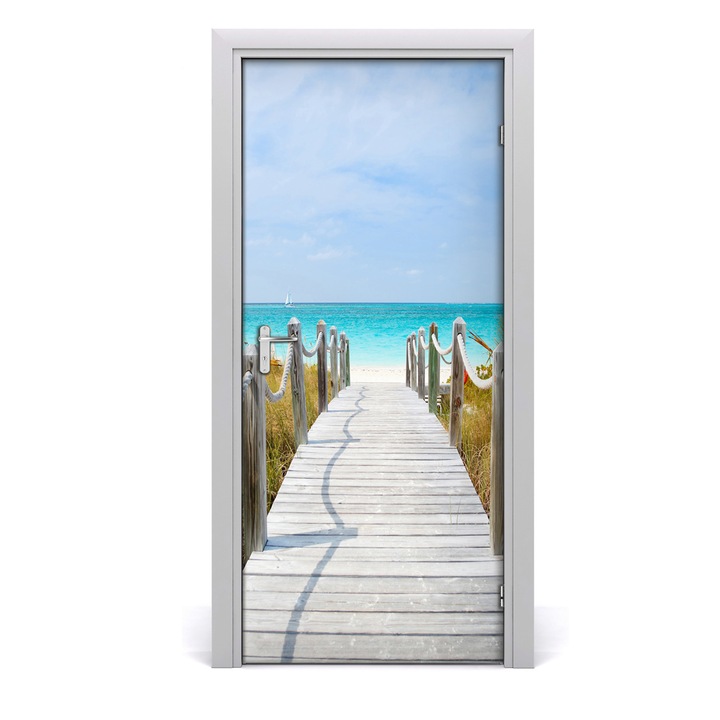 Autocolant Usa, Tulup, Model Calea Catre Plaja, Albastru deschis, 95 x 205 cm, 010120130120000007399