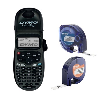 Set Etichetator Dymo LetraTag LT-100H Plus Black Edition, ABC, etichete haine Dymo LetraTag, Iron-On si o banda hartie Set Etichetator Dymo LetraTag LT-100H Plus Black Edition, ABC, etichete haine Dymo LetraTag, Iron-On si o banda hartie