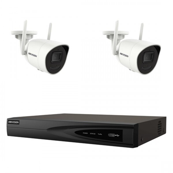 Sistem de Supraveghere Wireless cu 2 Camere Hikvision de 4MP, 30m IR, lentila 2.8mm, NVR 4 canale