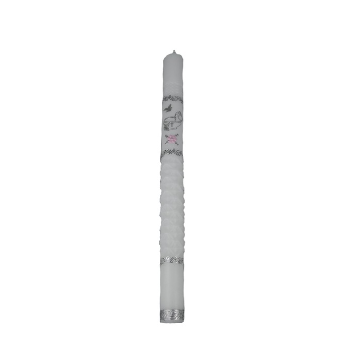 Lumanare pentru botez 39 cm Mini Junior LMNB-6, Alb