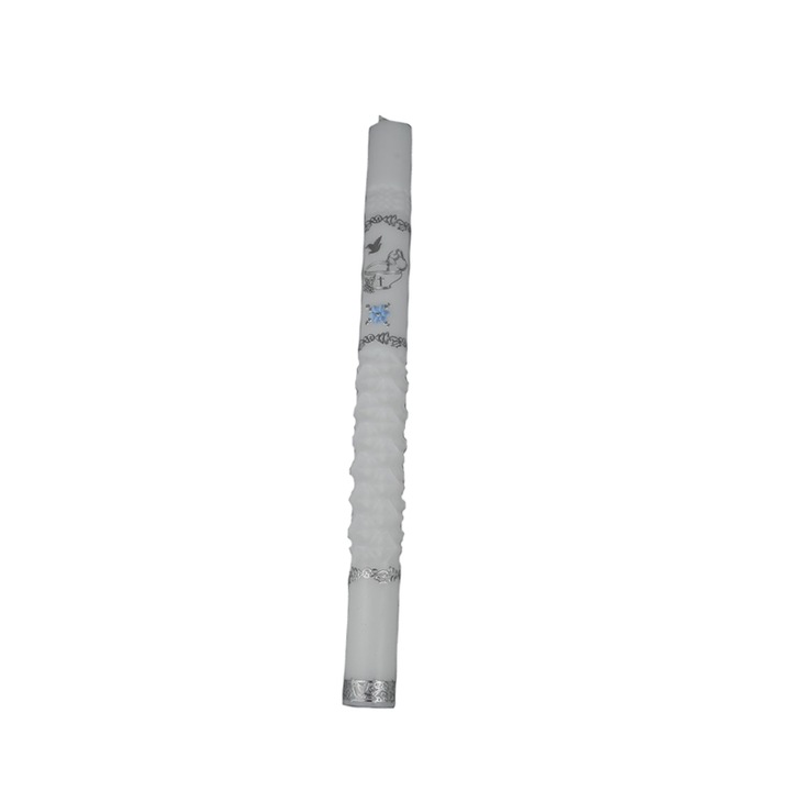 Lumanare pentru botez 39 cm Mini Junior LMNB-4, Alb