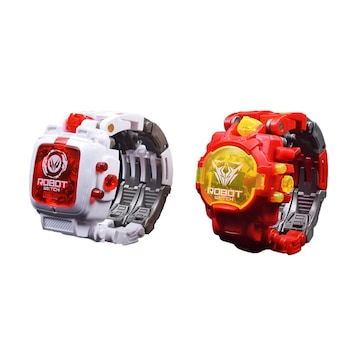 Set 2 roboti Optimus Robot 3 in 1 pentru copii, transformabil in ceas,jucarie si functie de walkie-talkie, se transforma in robot,baterii incluse,rosu/alb, Doty Set 2 roboti Optimus Robot 3 in 1 pentru copii, transformabil in ceas,jucarie si functie de walkie-talkie, se transforma in robot,baterii incluse,rosu/alb, Doty