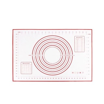 Plansa antiaderenta pentru aluat din silicon, 30x40 cm, culoare alb/rosu Plansa antiaderenta pentru aluat din silicon, 30x40 cm, culoare alb/rosu