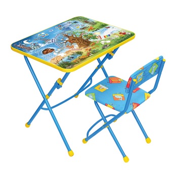 Set birou copii Nika, Anotimpuri, Multicolor, 2 piese Set birou copii Nika, Anotimpuri, Multicolor, 2 piese
