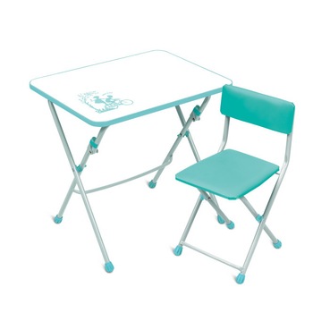 Set birou copii Nika, AA1, albastru, 2 piese Set birou copii Nika, AA1, albastru, 2 piese