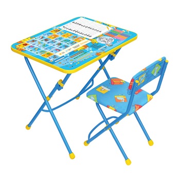 Set birou copii Nika, Alfabet, Multicolor, 2 piese Set birou copii Nika, Alfabet, Multicolor, 2 piese