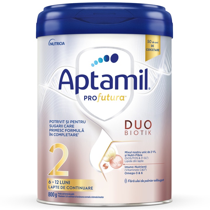 Lapte praf Aptamil PROfutura DUOBIOTIK 2, 800 g, 6-12 luni, Nutricia