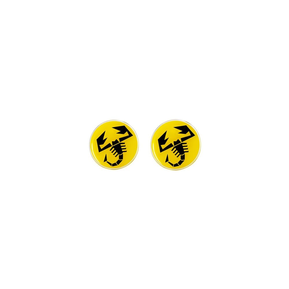 Set de 2 Piese Sticker 3D, Oficial Abarth, Scorpion Galben, 12 mm