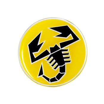 Sticker 3D, Oficial Abarth, Scorpion Galben, 50 mm Sticker 3D, Oficial Abarth, Scorpion Galben, 50 mm