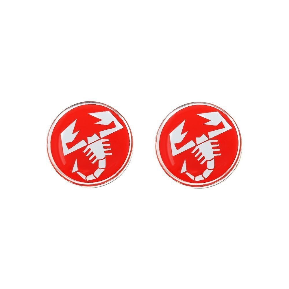 Set 2 Autocolant 3D Abarth Oficial Logo 21 mm, Rosu