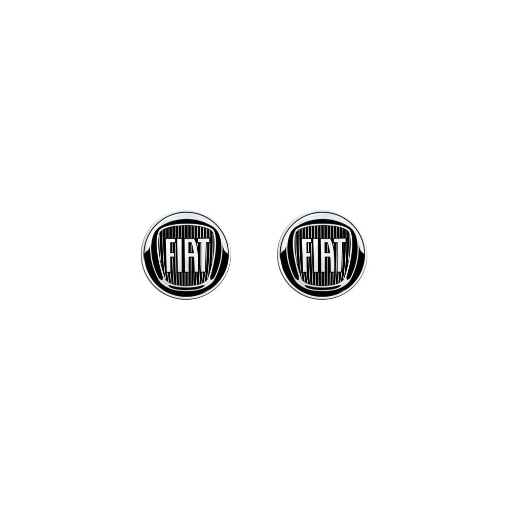 Set 2 stickere auto 3D, Fiat, 12 mm, Negru