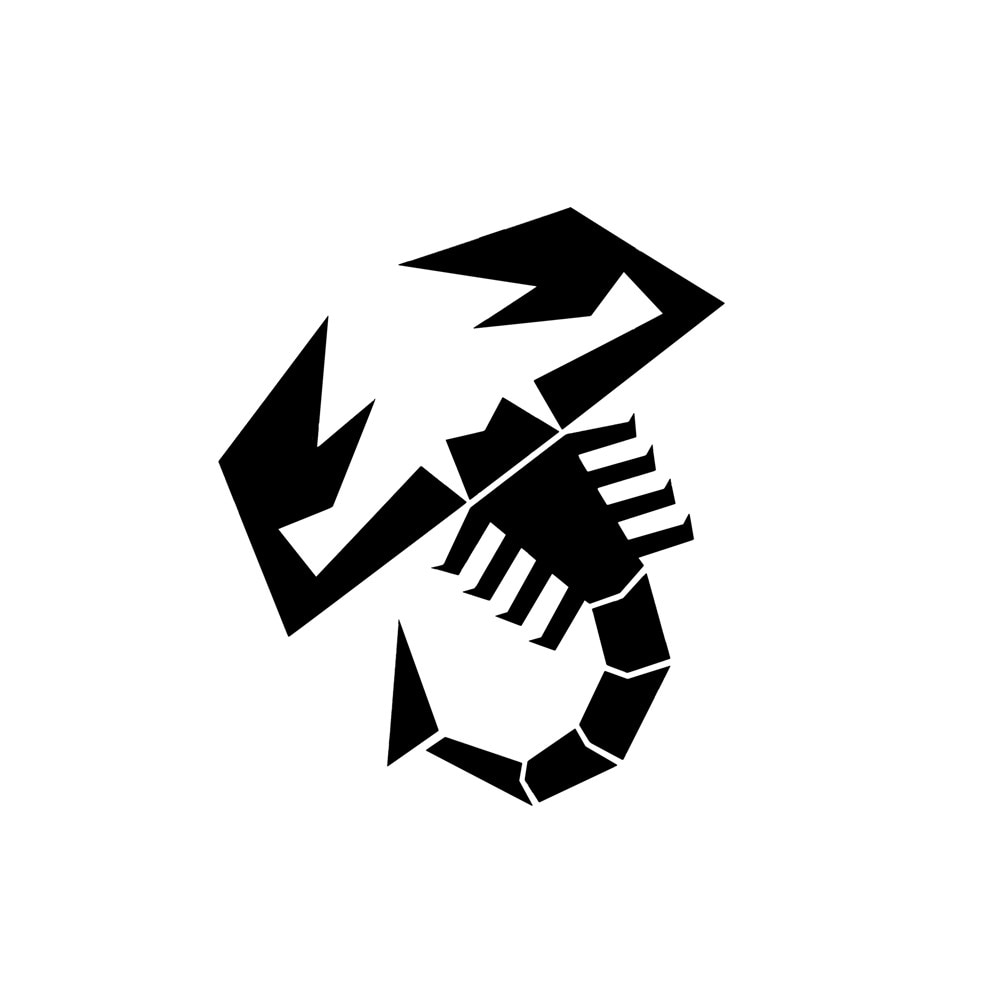 Autocolant Abarth Oficial Scorpionul 160 mm, Negru