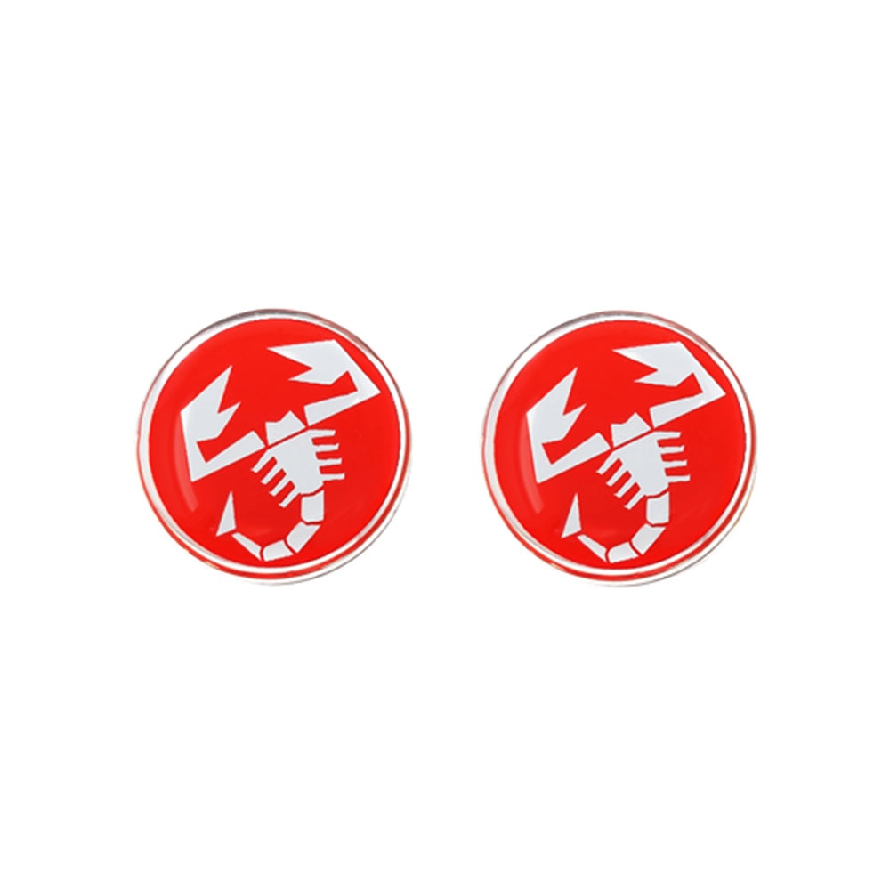 Set de 2, Stickere 3D, Oficial Abarth, Scorpionul 12 mm, Rosu