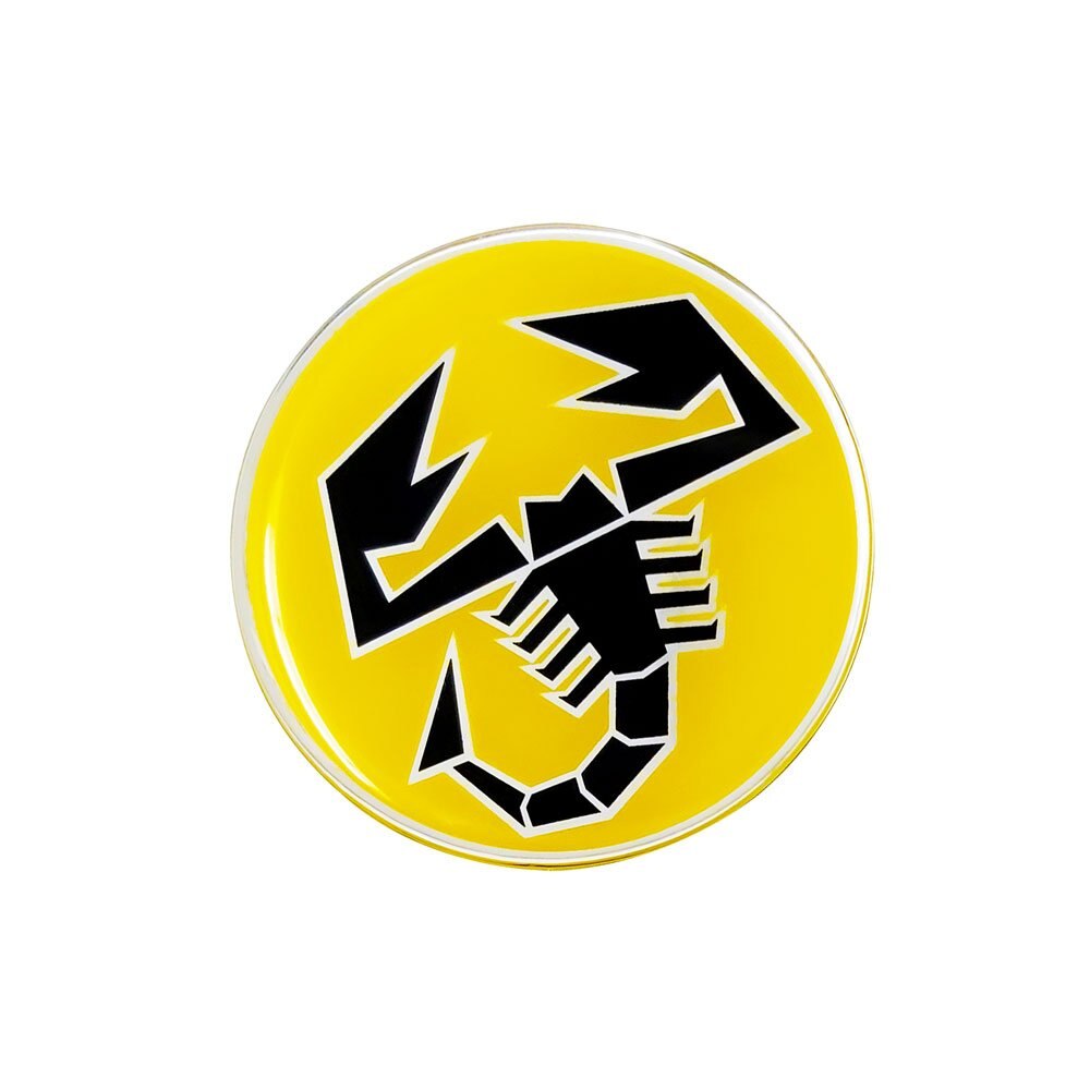 Sticker auto Abarth, Model Scorpion 3D, 44 mm, Negru/Galben