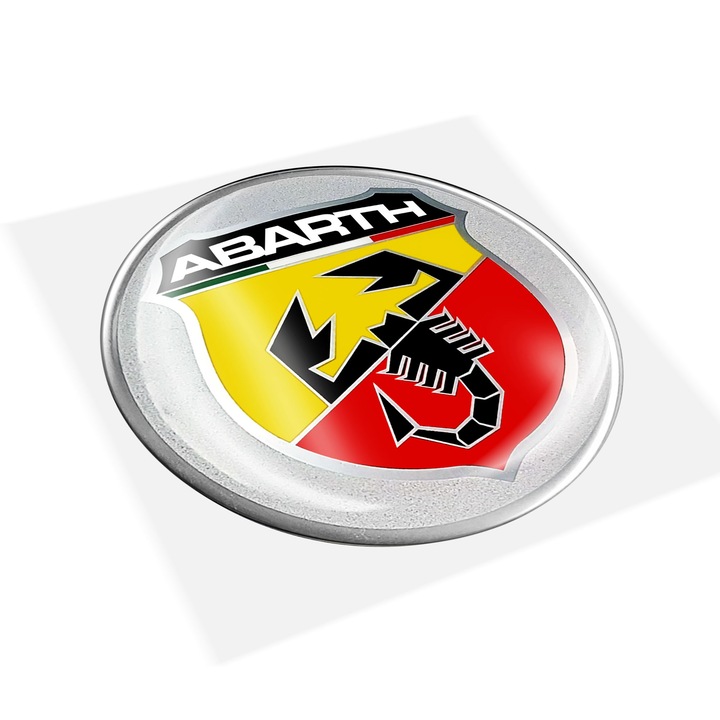 Sticker 3D, Oficial Abarth, Scut 75 mm, Multicolor