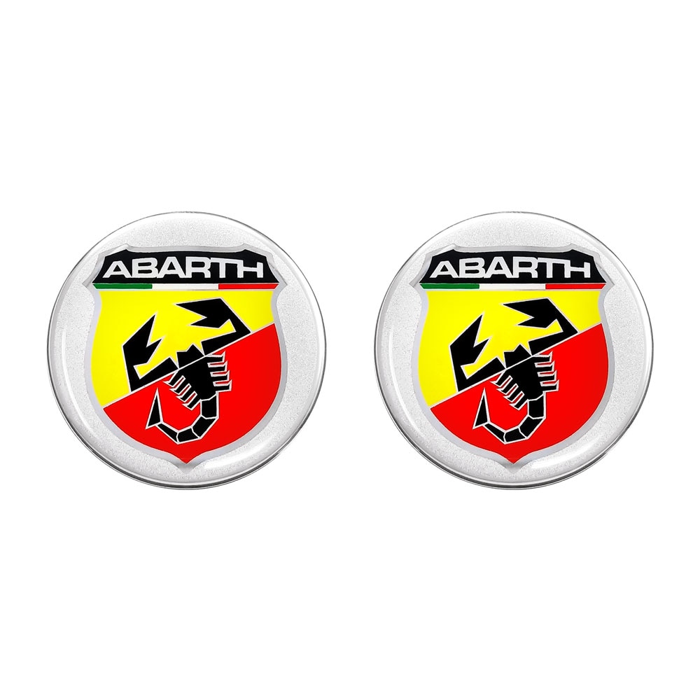 Set de 2, Stickere 3D, Oficial Abarth, Scut 12 mm, Multicolor