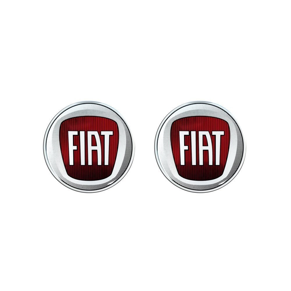 Set 2 Autocolant 3D Fiat Oficial Logo 21 mm, Rosu