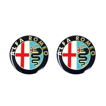 Set 2 Autocolant Alfa Romeo 3D Logo Oficial Old 12 mm, Multicolor Set 2 Autocolant Alfa Romeo 3D Logo Oficial Old 12 mm, Multicolor