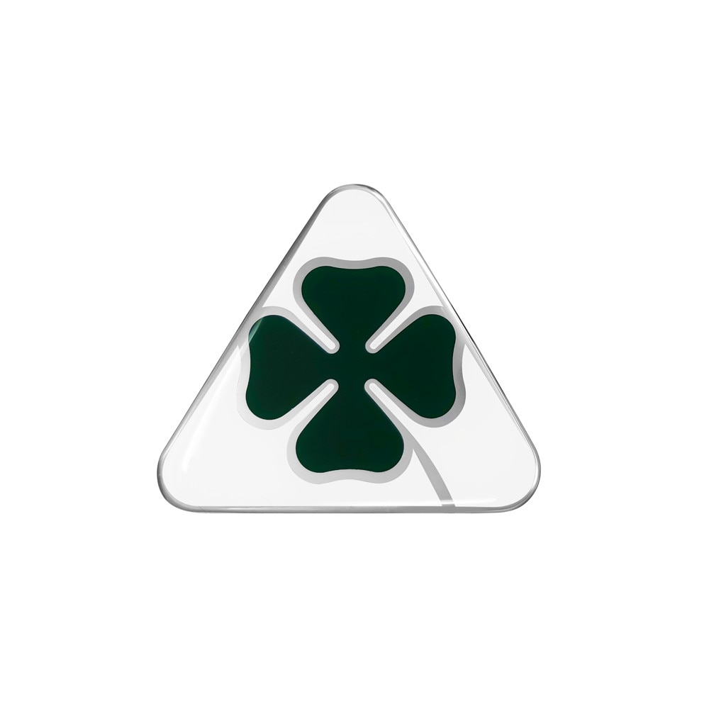 Sticker 3D Alfa Romeo Oficial Quadrifoglio 50 mm, Alb-Verde