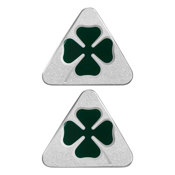 Set 2 stickere auto Alfa Romeo, Model Quadrifoglio 3D, Verde/Argintiu Set 2 stickere auto Alfa Romeo, Model Quadrifoglio 3D, Verde/Argintiu