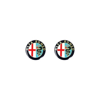 Set 2 stickere 3D Oficial Alfa Romeo, Logo Old 21 mm, Multicolor Set 2 stickere 3D Oficial Alfa Romeo, Logo Old 21 mm, Multicolor
