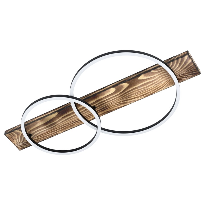 Mennyezeti lámpa EGLO BOYAL 99408, LED 1X12W; 1X12W 3400lm 3000K IP20, fekete acél, rusztikus barna fa