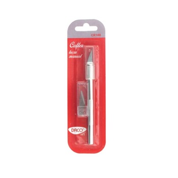 Cutter pentru Lucru Manual tip Bisturiu Daco, 2 Lame de Rezerva, 0.8 mm Cutter pentru Lucru Manual tip Bisturiu Daco, 2 Lame de Rezerva, 0.8 mm