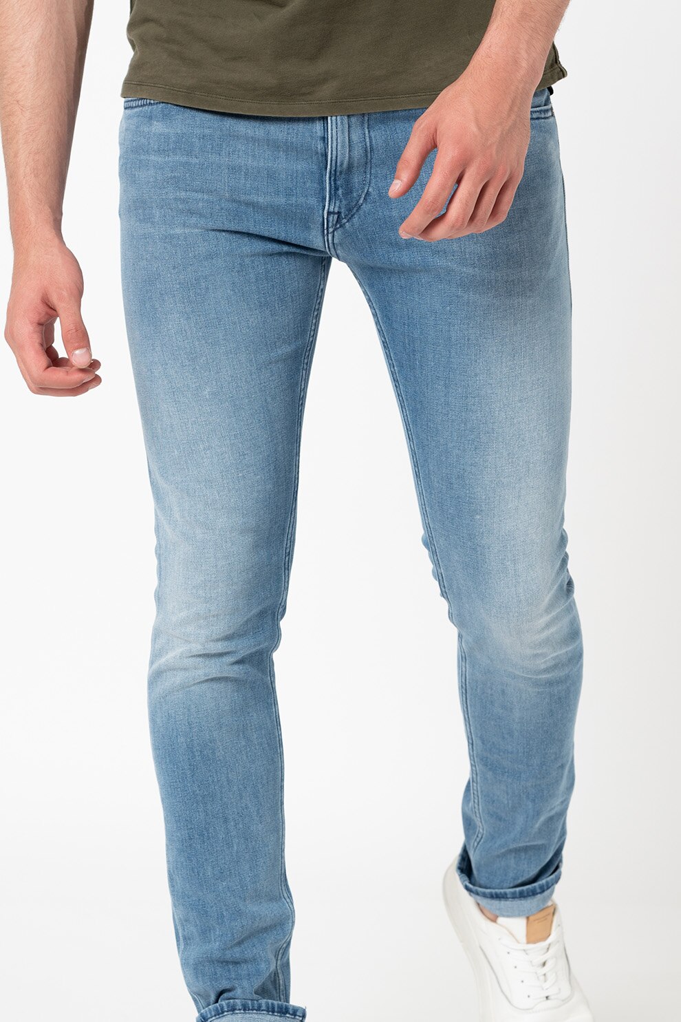 Replay, Blugi skinny Jondrill, Albastru lavanda/Alb