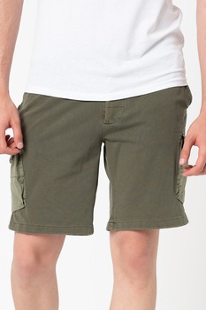 Replay, Bermude cargo cu snur in talie, Verde feriga Replay, Bermude cargo cu snur in talie, Verde feriga