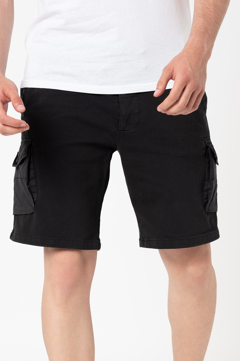 Replay, Bermude cargo cu snur in talie, Negru