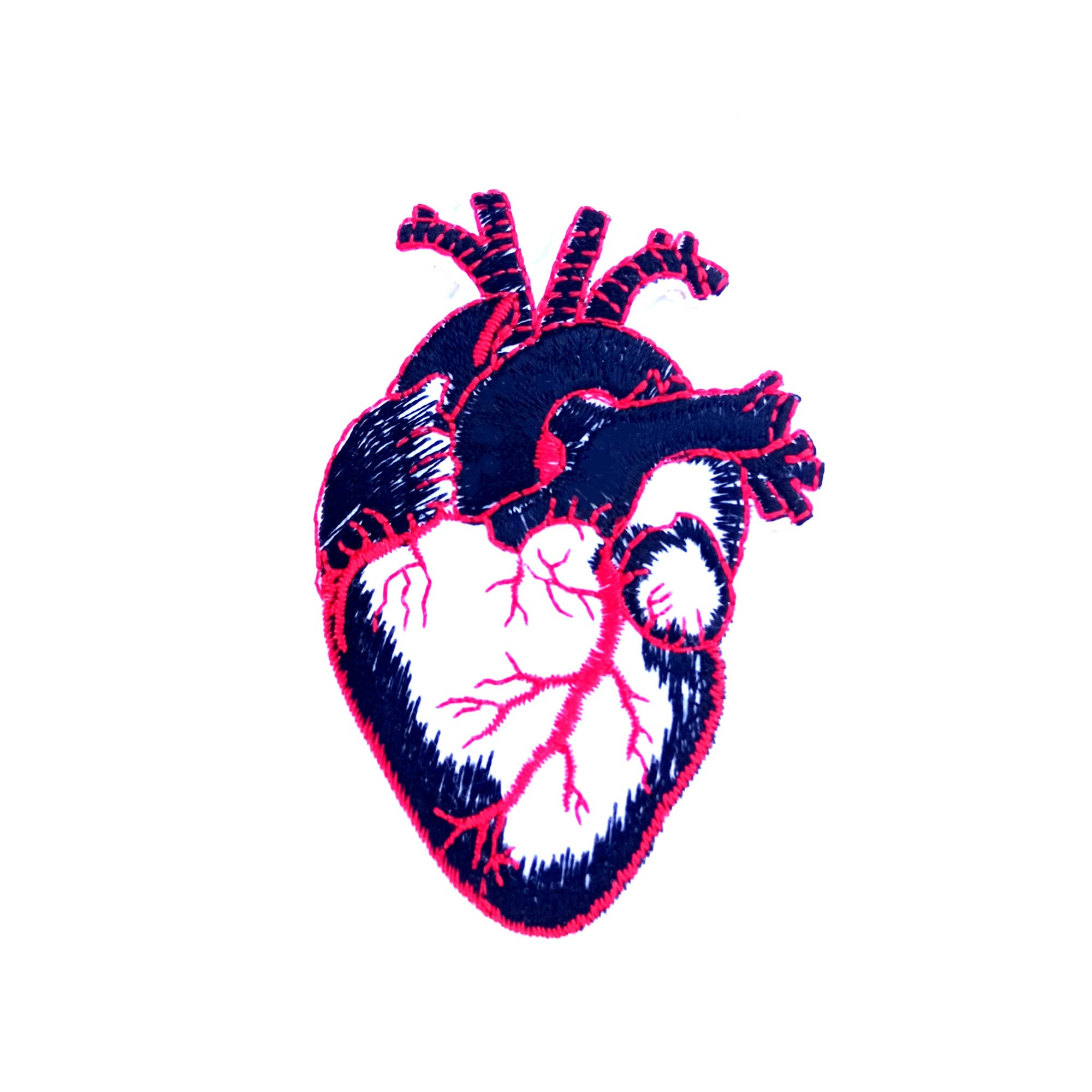 Petic textil / patch brodat Heartless 9.2x6.2 cm