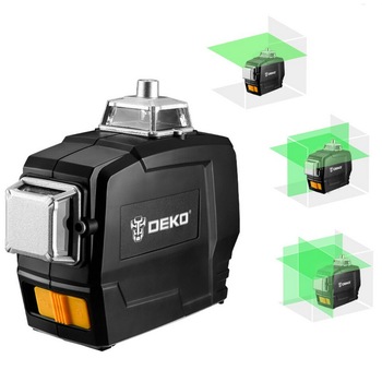 Set Nivela Laser Deko 3D cu 12 linii, 20M, ± 0.2 mm/m precizie, ± 3° domeniu de autonivelare Set Nivela Laser Deko 3D cu 12 linii, 20M, ± 0.2 mm/m precizie, ± 3° domeniu de autonivelare