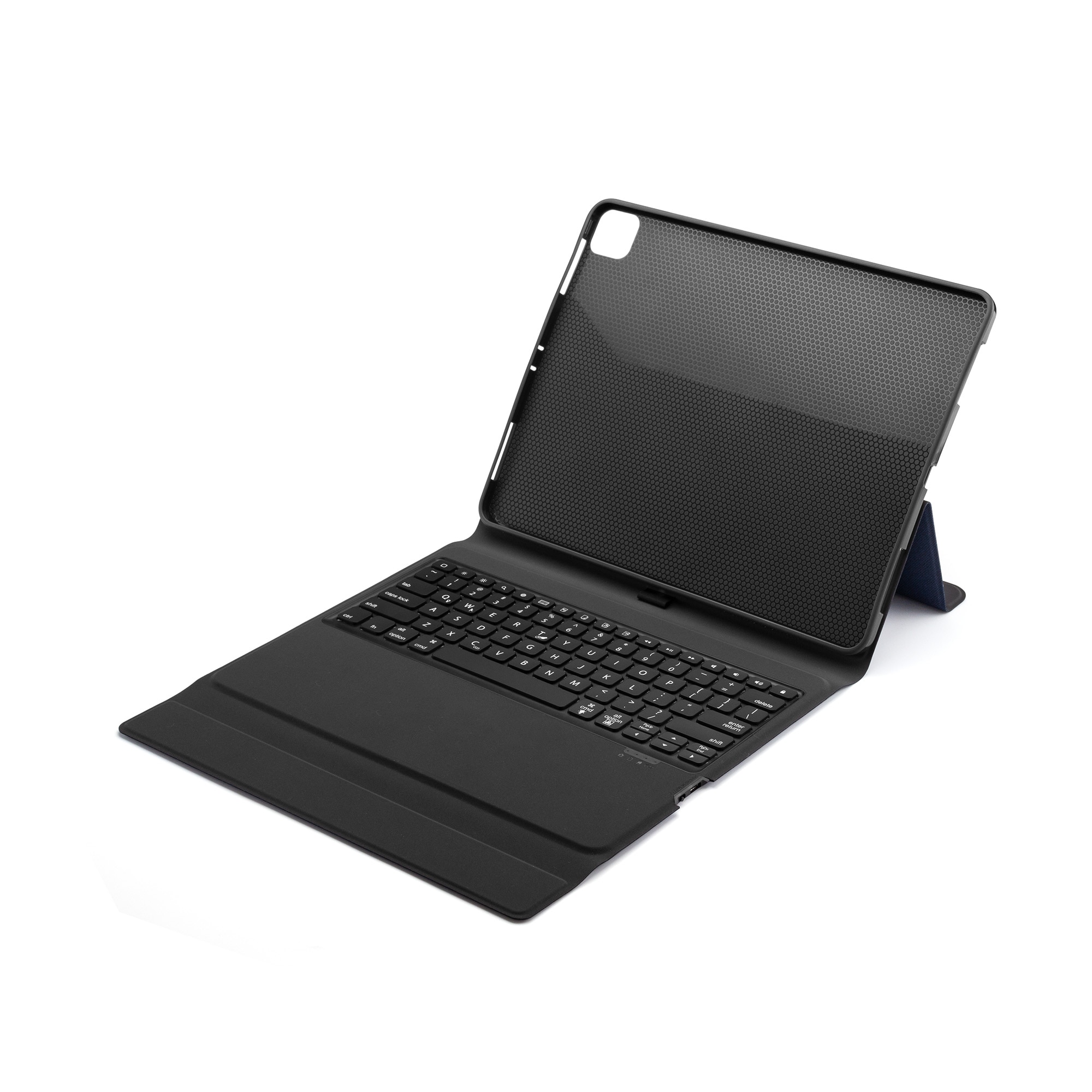 Husa carcasa HOPE R cu tastatura LED Bluetooth Wireless pentru iPad 12.9 2018 si 2020, piele ecologica, albastra