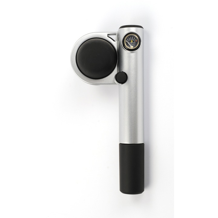Espressor portabil manual Handpresso Pump, 16bar, 22 x 10 x 7 cm, manometru incorporat, argintiu/negru