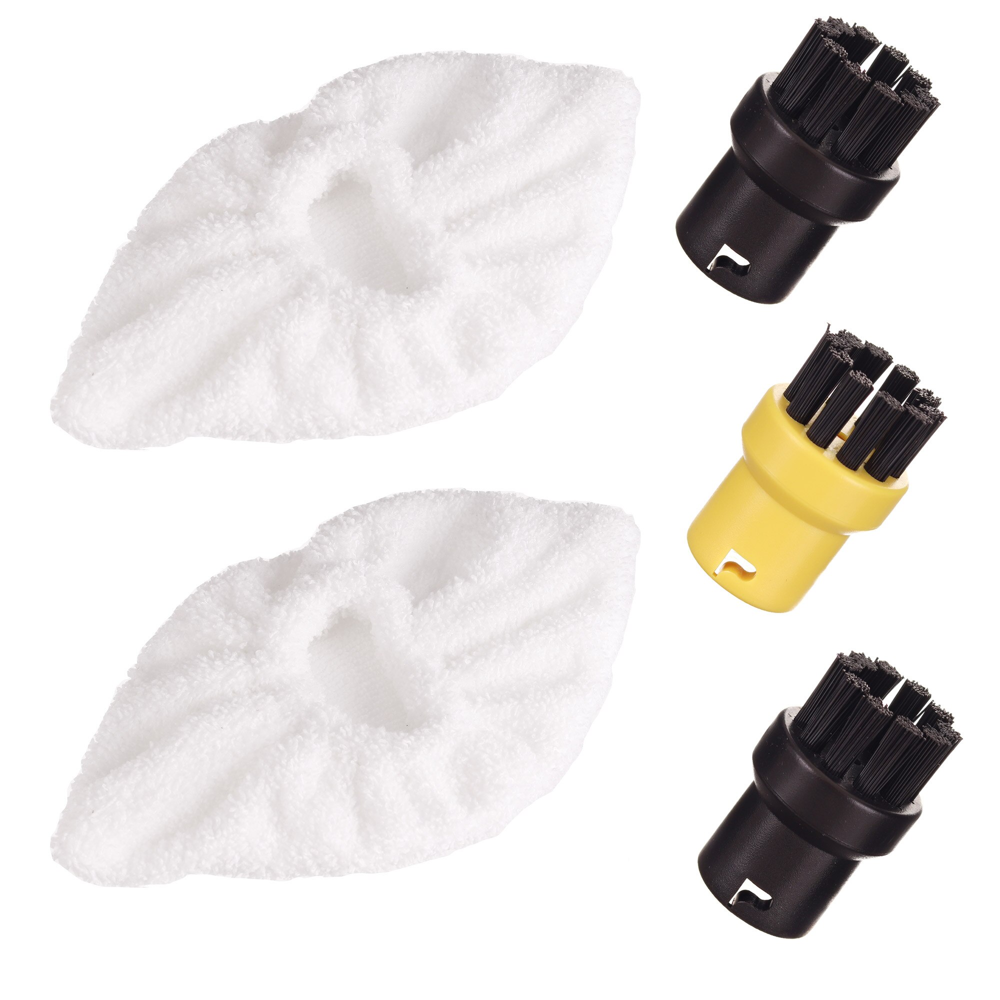 Set pentru Karcher, compatibil SC1 SC2 SC3 SC4 SC5, 2 buc microfibra, 2 buc perie negru, 1 buc perie galben