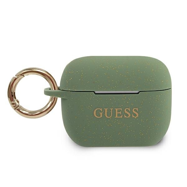 Husa cu holder pentru AirPods Pro Guess Glitter Green