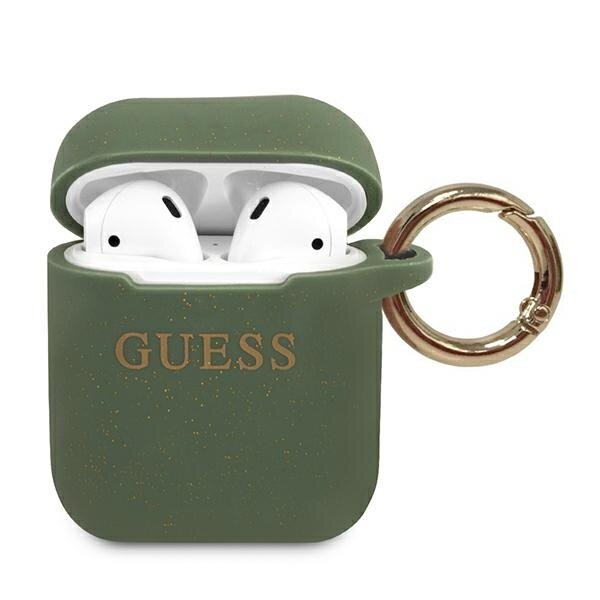 Husa cu holder pentru AirPods Guess Glitter Green