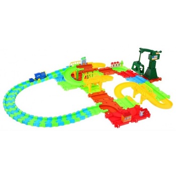 Pista Malipen pentru tren de marfa cu macara, 93 piese Pista Malipen pentru tren de marfa cu macara, 93 piese