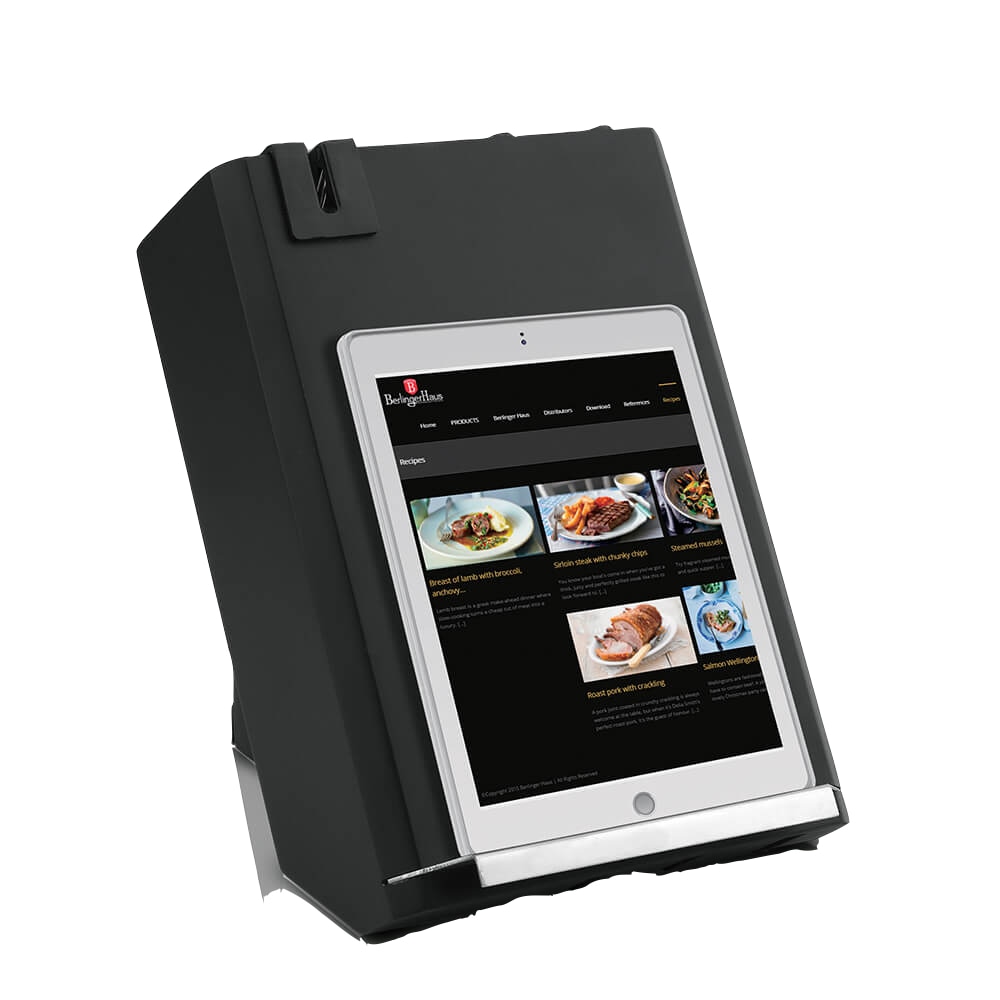 Stand multifunctional pentru cutite cu ascutitor si suport tableta, 35 cm, 25 cm, Crystal Shine Collection Berlinger Haus LP 7020