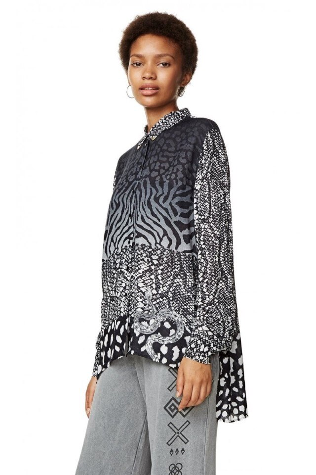 Camasa Desigual 34, Negru/Alb 17WWCW69