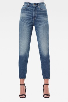 G-Star RAW, Blugi mom fit cu talie inalta Janeh, Albastru inchis/Alb prafuit G-Star RAW, Blugi mom fit cu talie inalta Janeh, Albastru inchis/Alb prafuit
