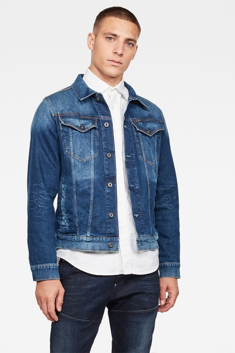 G-STAR, 3301 szűk fazonú farmerdzseki, Pasztellkék/Sötétkék, S