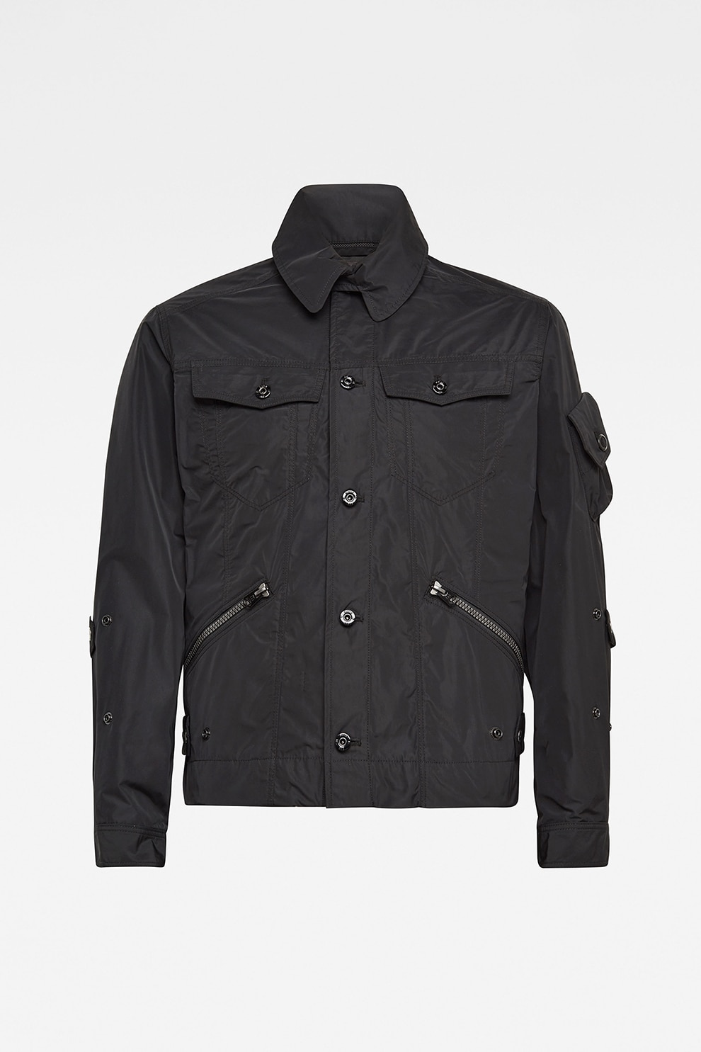 G-Star RAW, Jacheta tip camasa cu buzunare cu clapa, Negru
