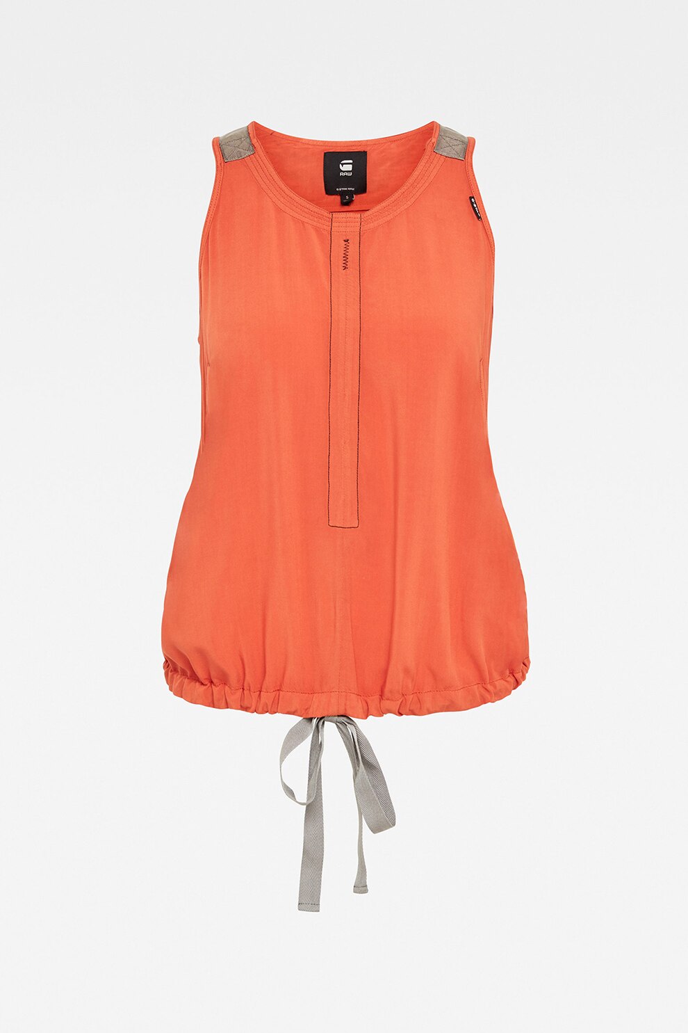 G-Star RAW, Top din lyocell cu terminatie cu snur de ajustare, Oranj mandarina