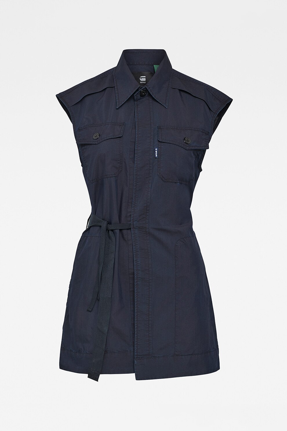 G-Star RAW, Camasa fara maneci cu cordon petrecut, Bleumarin inchis, S