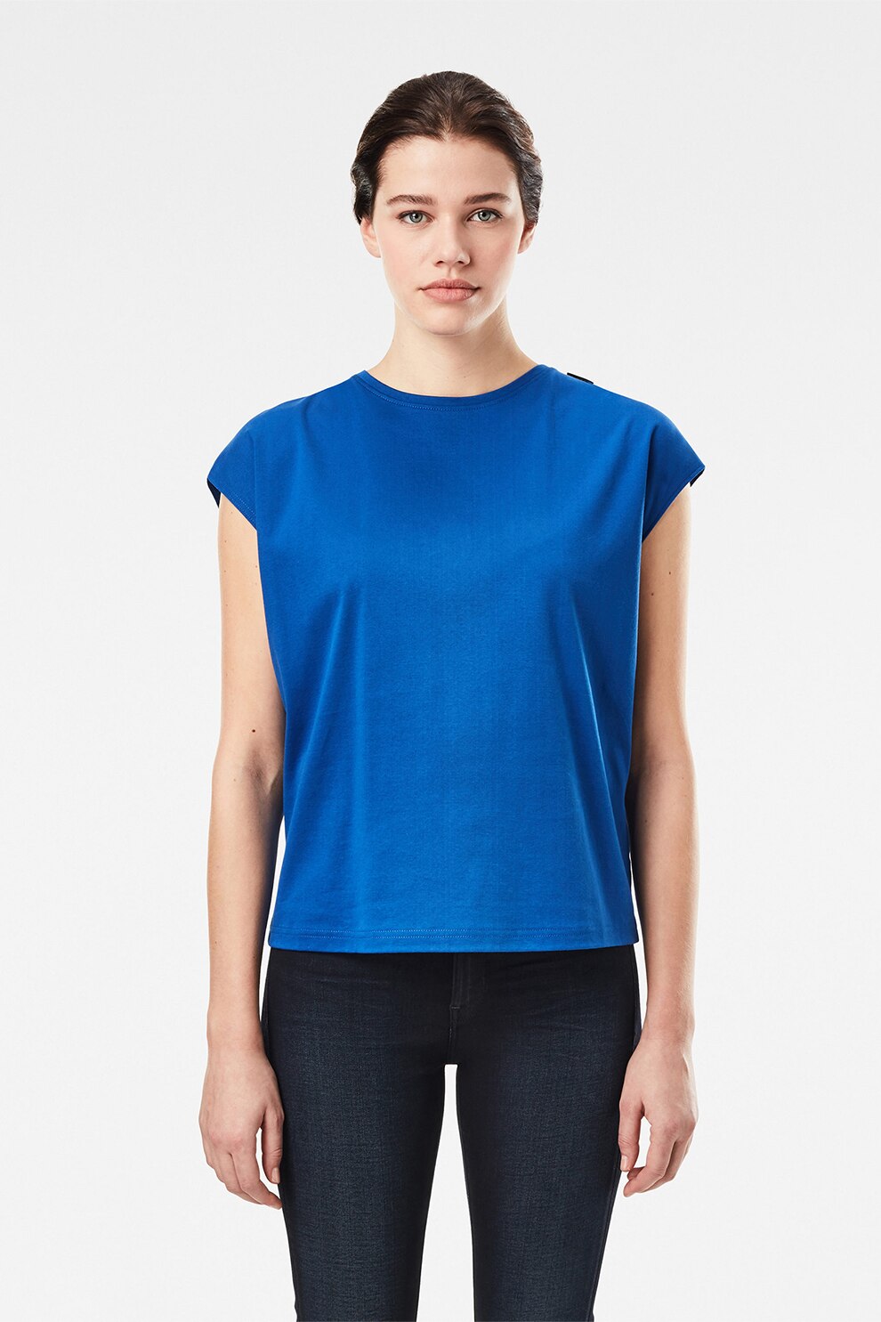 G-Star RAW, Tricou lejer cu snur de ajustare, Albastru royal